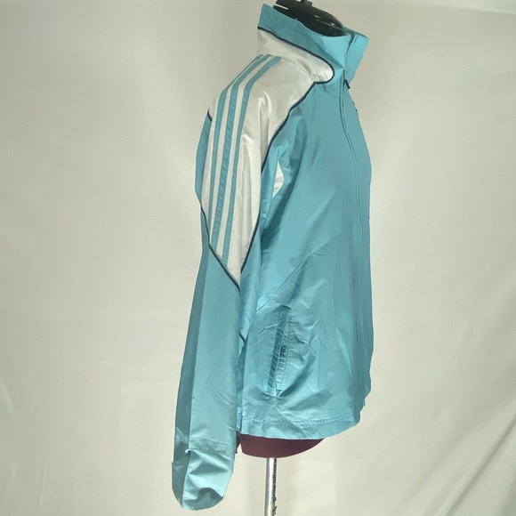 ADIDAS TURQUOISE  ZIP UP JACKET - Picture 3 of 6
